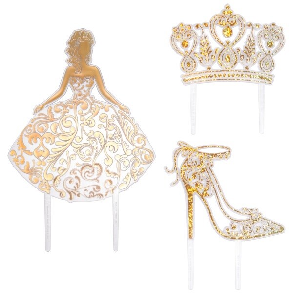 3Pc. Gold Quinceañera Layon Set
