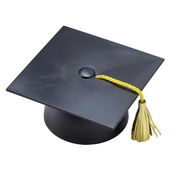 4" Black Grad Cap