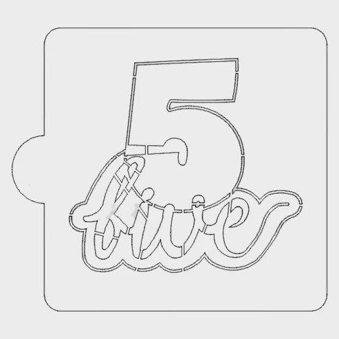 #5 with Word Stencil