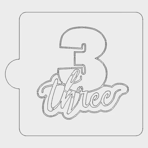 #3 with Word Stencil