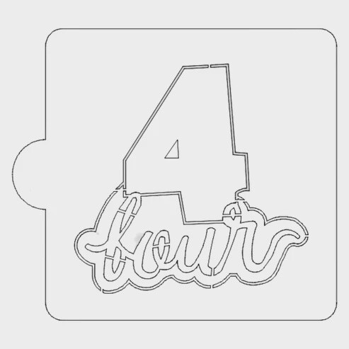 #4 with Word Stencil
