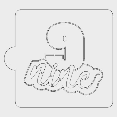 #9 with Word Stencil