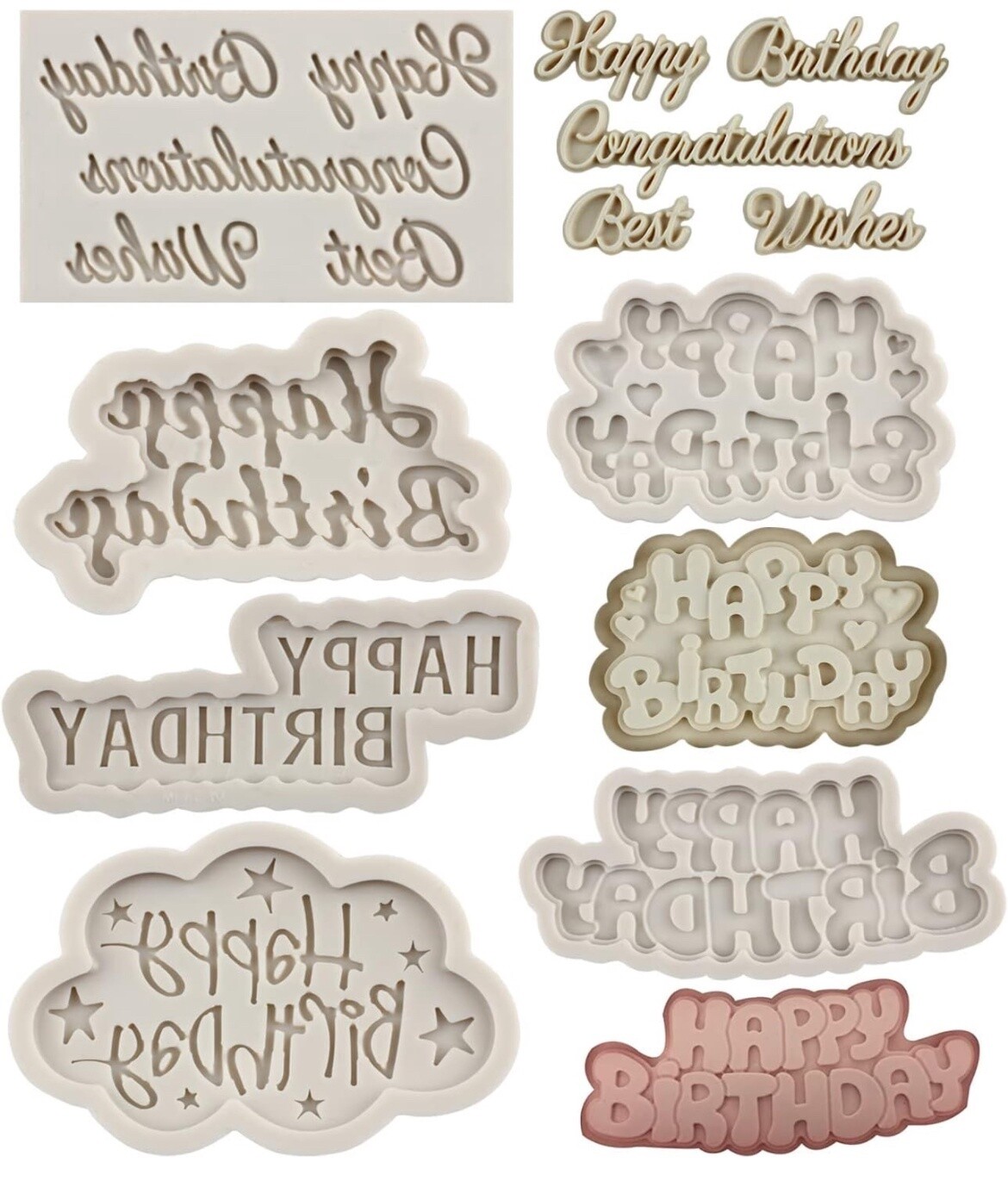 Happy Birthday Mold (Silicone)