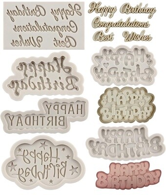 Happy Birthday Mold (Silicone)