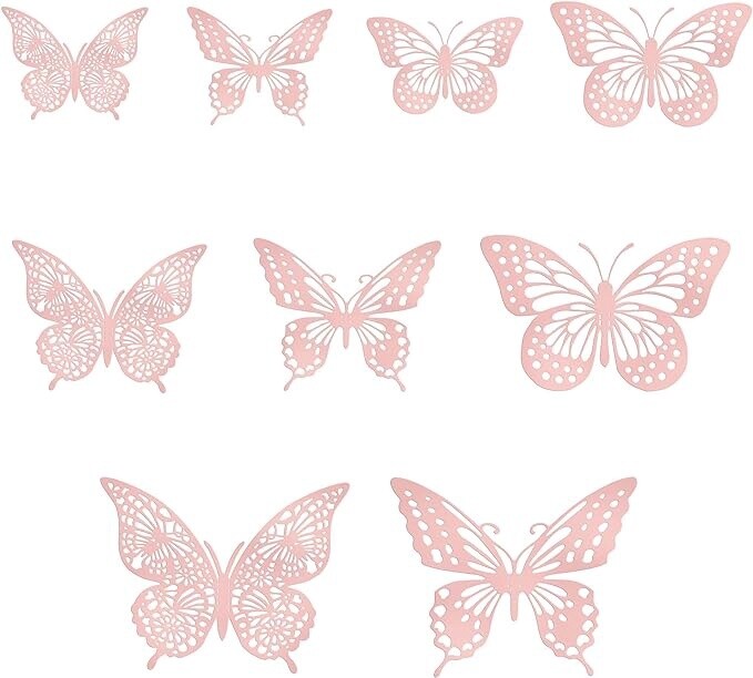 Rose Gold Butterfly Cake Toppers/6