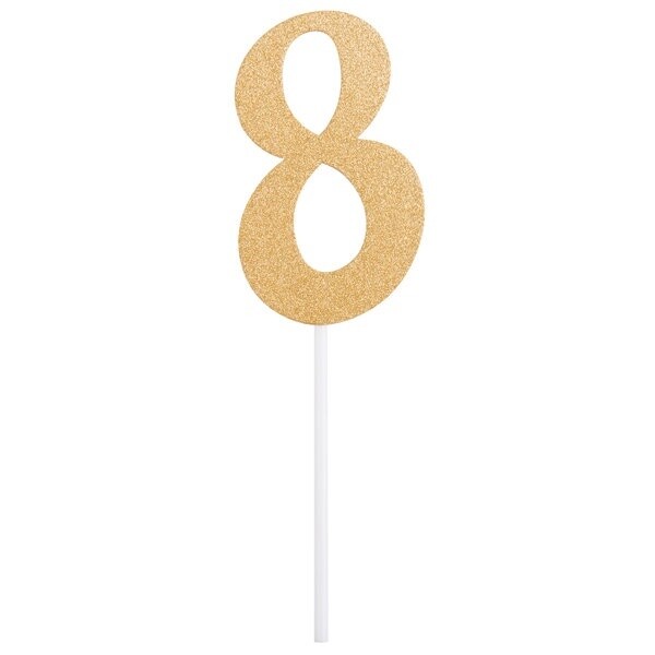 Gold "8" Cake Topper