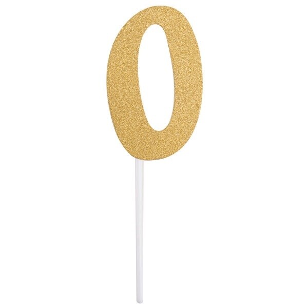 Gold "0" Cake Topper