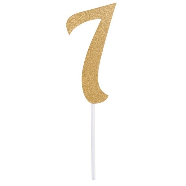 Gold "7" Cake Topper
