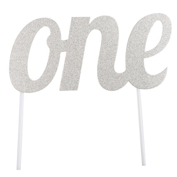 Silver "One" Cake Topper