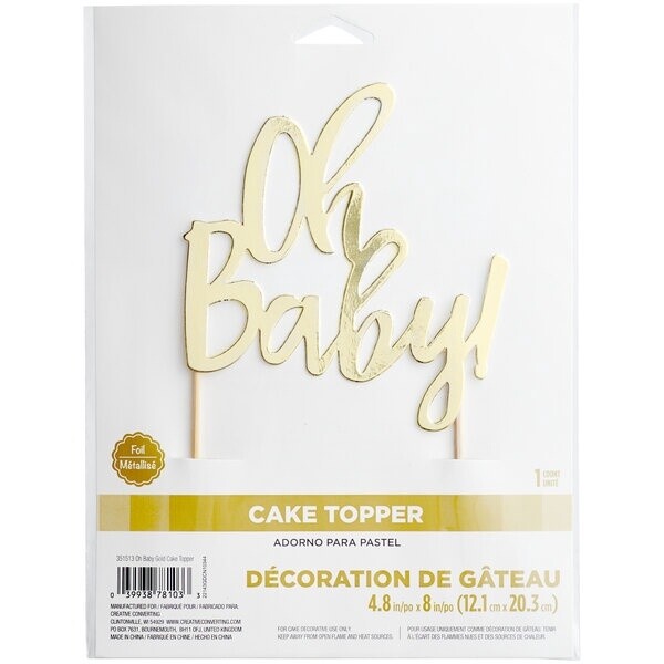 Gold "Oh Baby!" Cake Topper