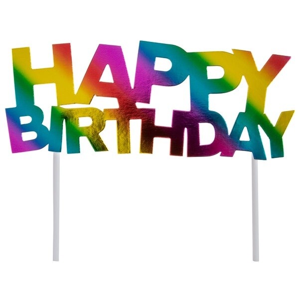 Rainbow Happy Birthday Cake Topper