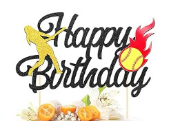 Softball Birthday Cake Topper