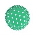Green Polka Dot Foil Baking Cups/30