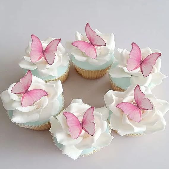 Pink Butterfly Edible Wafers/6