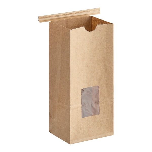 1/2# Kraft Window Bag w/Ties/10