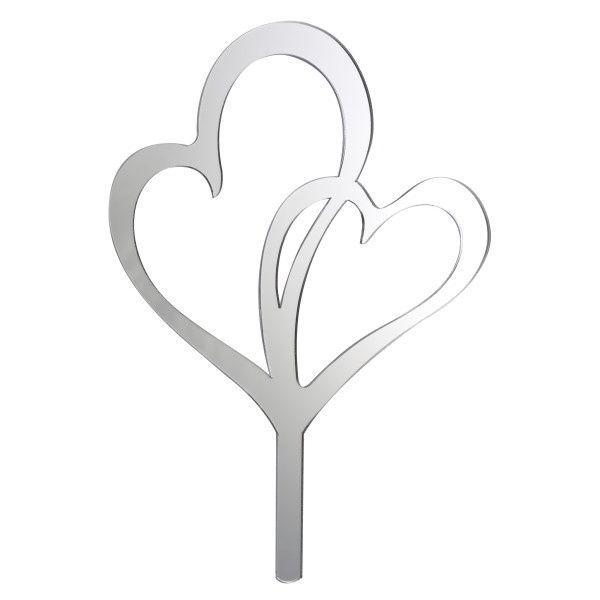 Double Heart Reflections Cake Topper