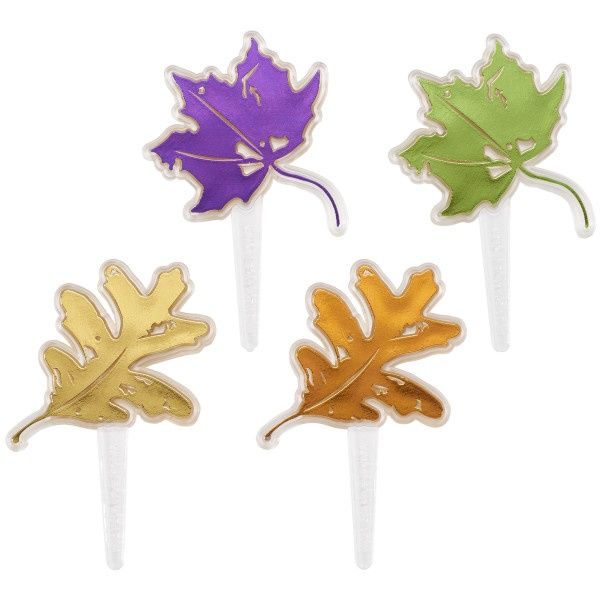 Foil Fall Leaves Picks/12