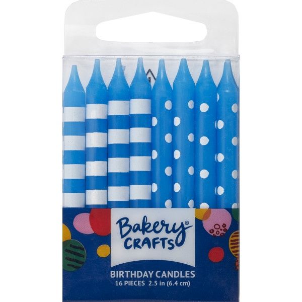 Blue Stripes &amp; Dots Candles