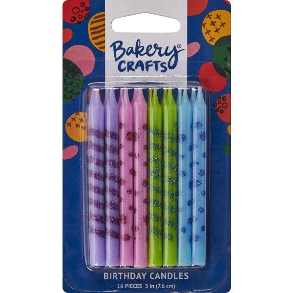 Glitter Stripes &amp; Dots Candles