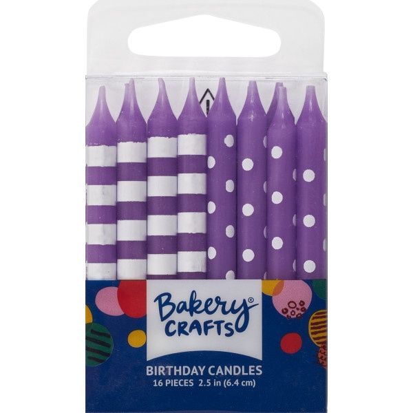 Purple Stripes &amp; Dots Candles