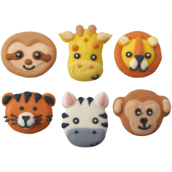 Jungle Critters Royal Icing Decos/6
