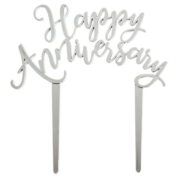 Silver Anniversary Cake Topper