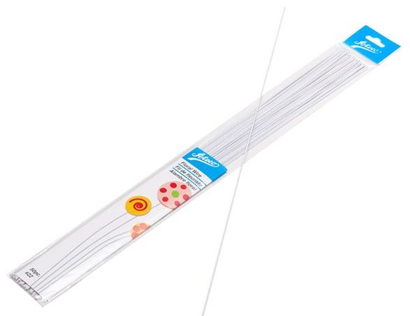 18g White 14" Floral Wire/50