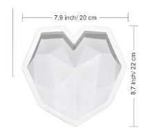 8.7" Diamond Heart Silicone Mold