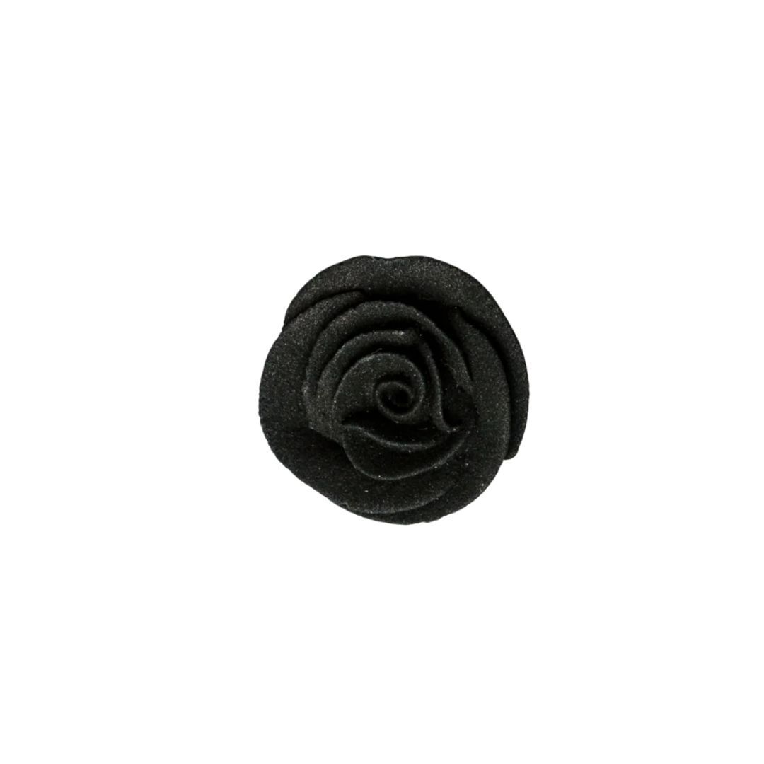1" Black Rose Pk8 Royal Icing
