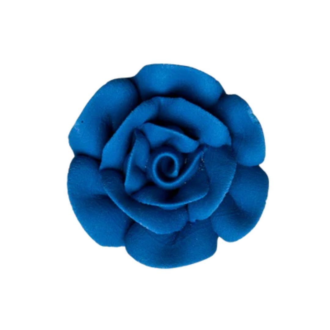 1.75" Royal Blue Rose Pk6 Royal Icing