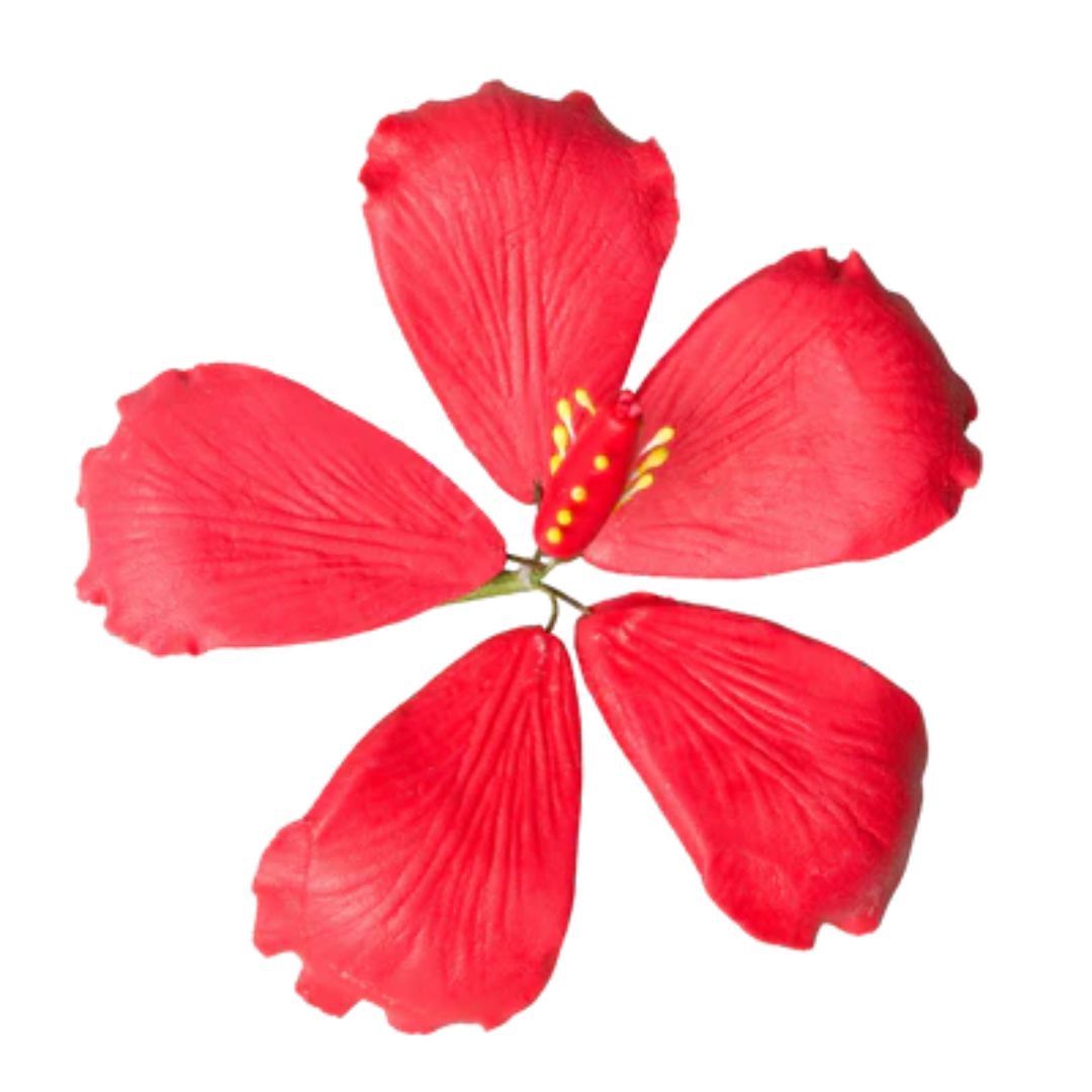 3.5" Red Hibiscus    Gumpaste