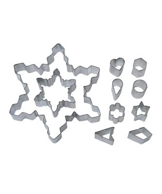 10Pc Snowflake Set w/Details