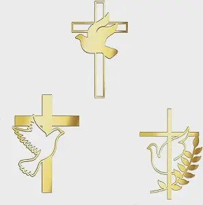Dove &amp; Cross Gold Acrylic Topper