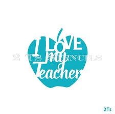 I Love My Teacher Apple Stencil