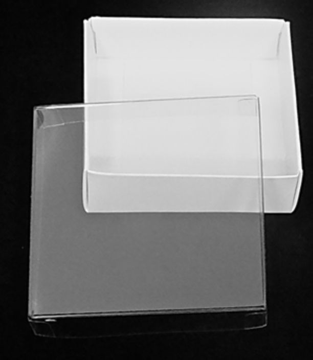 3.5SQx1.125 White Box w/ClearLid