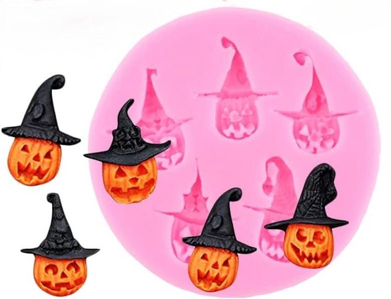 Mini Jack-o-lanterns w/Hat Silicone Mold