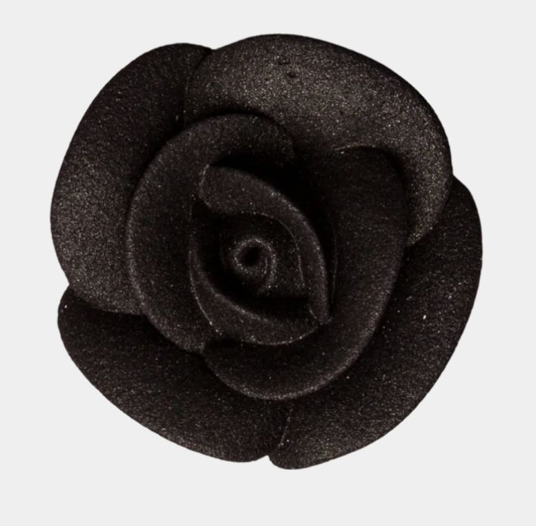 1.25" Black Classic Rose 8pk