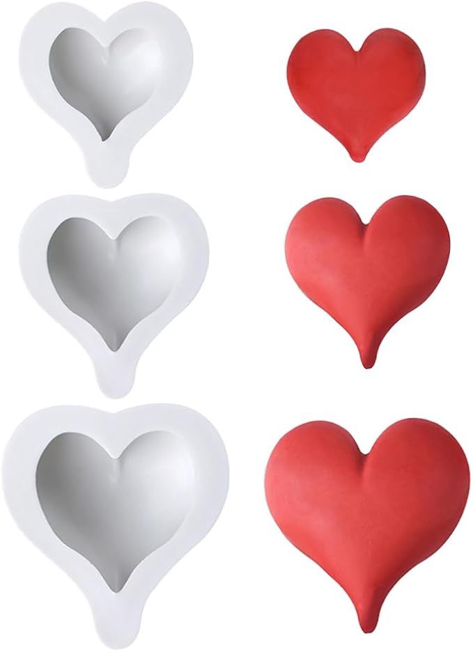 Puffy Heart Silicone Mold Asst. Size