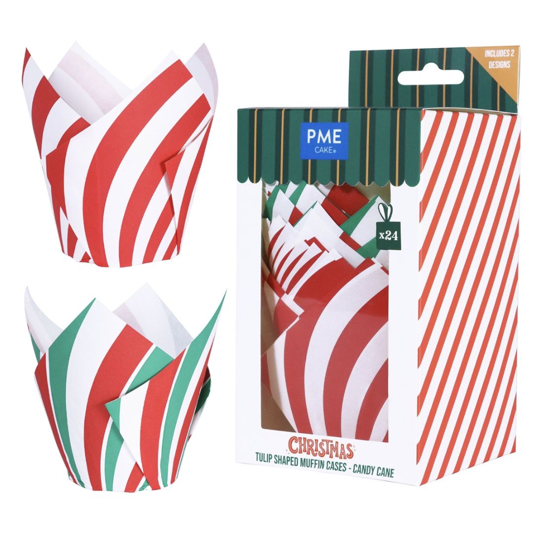 Candy Cane Tulip Cups/24