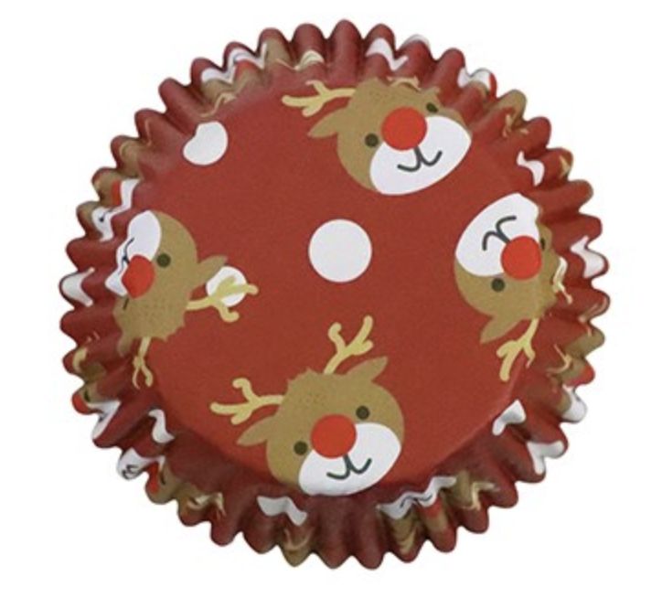 Reindeer Foil Baking Cups/30