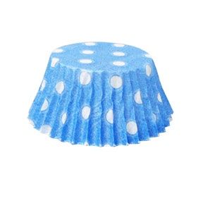 Mini Lt Blue Polka Dot Cups/36