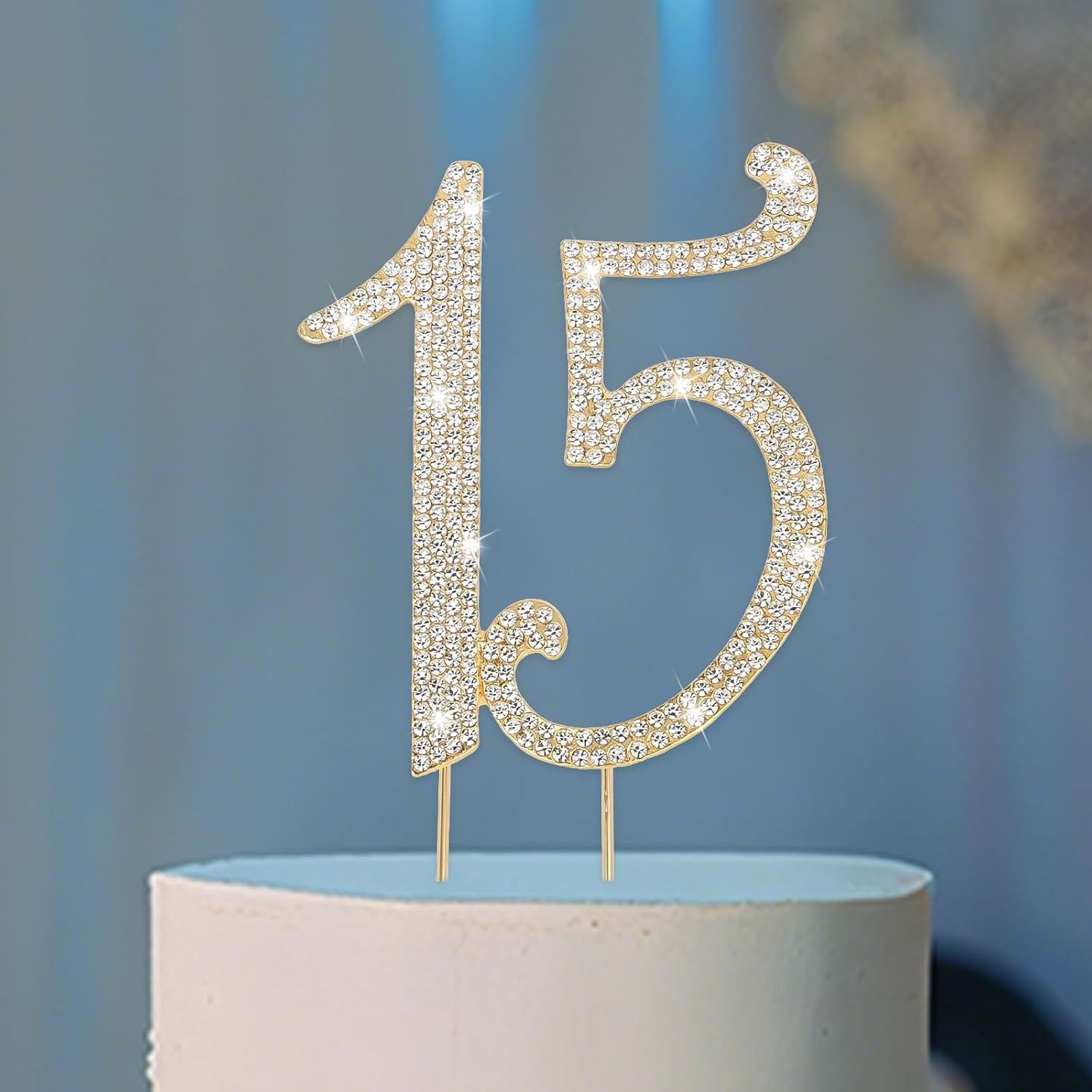 Rhinestone "15" Cake Topper