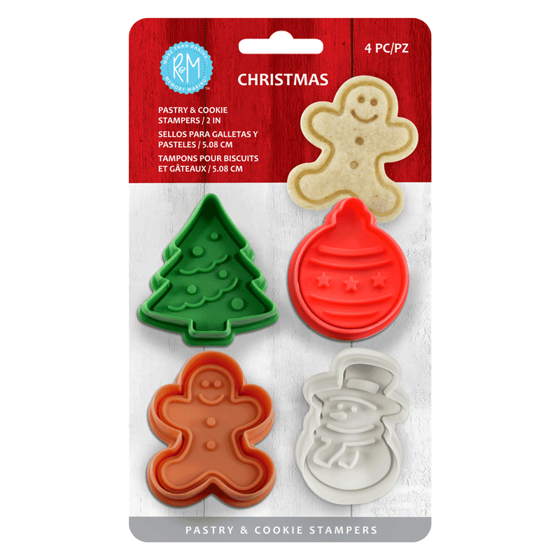 4Pc. Xmas Cookie Stamper Set