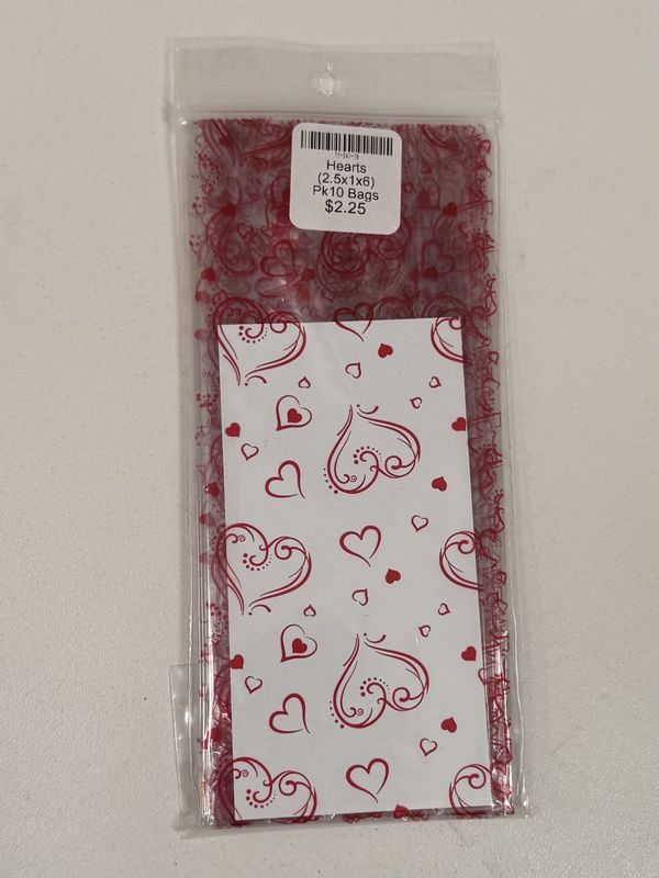 Hearts (2.5x1x6) Pk10 Bags