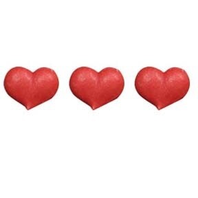 1/2" Red Royal Icing Hearts/12