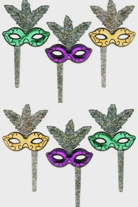 Mardi Gras Mask Picks Pk12