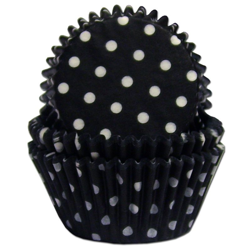 Black Polka Dot Baking Cups Approx 36