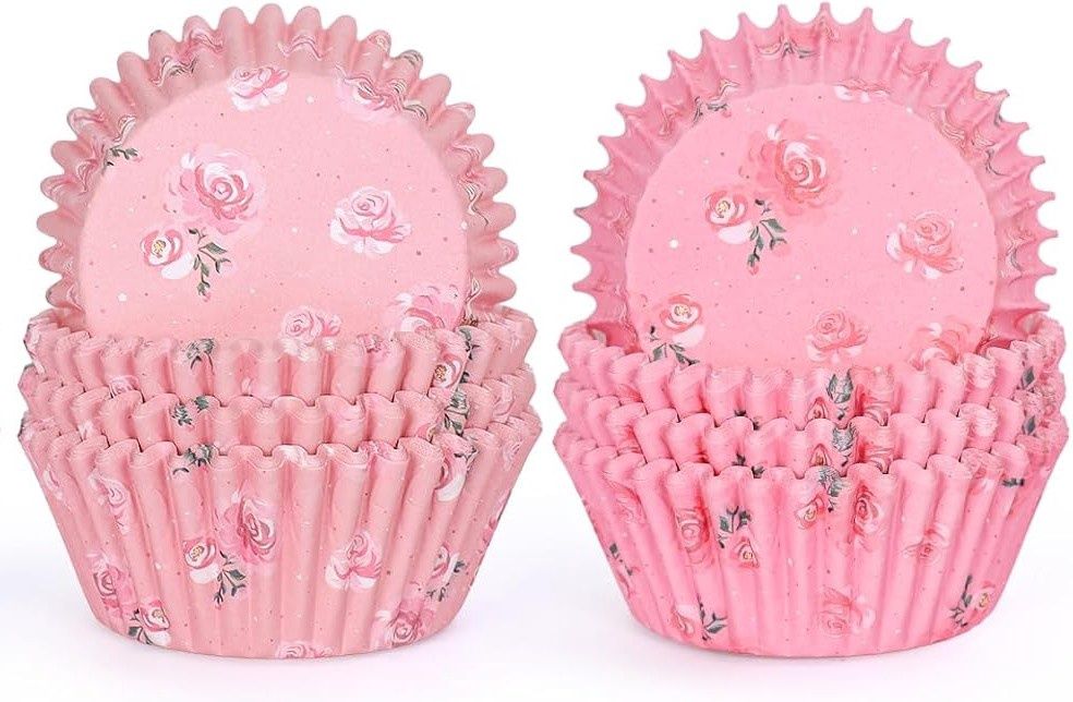 Roses Pink Baking Cups 25pk