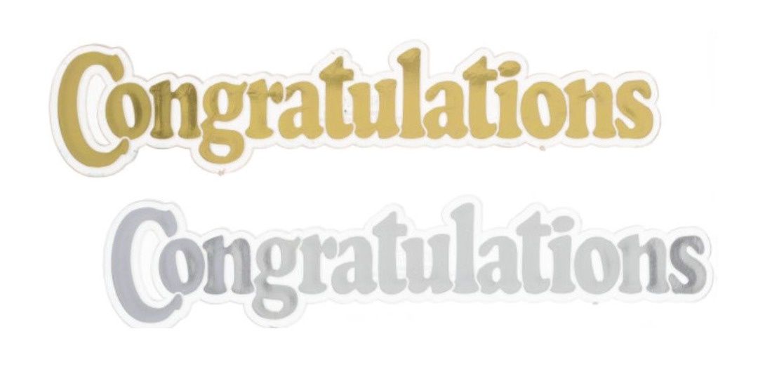 Congratulations Foil Script Layon