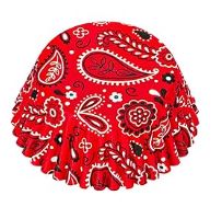 Red Bandana Baking Cups 25pk